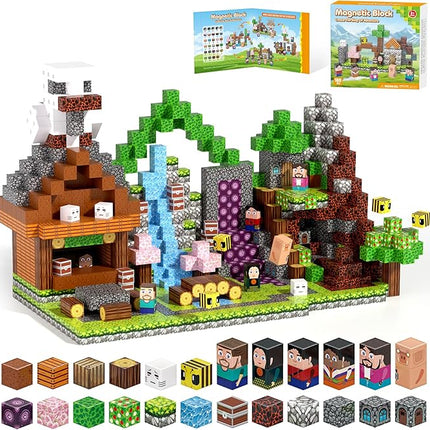 Magnetic Blocks, Magnetic Building Blocks Gryxpox, Magnet Tiles with Adventure World Blocks Toy, Magnetic Blocks For Kids Ages 4-8, STEM Sensory Toys for Ages 3+ Toddlers Kids Girl Boys Birthday Gifts