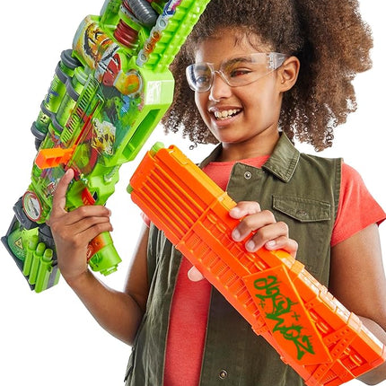 Nerf Zombie Corrupter Dart Blaster, 22 Nerf Elite Darts, 18 Dart Clip, Dart Storage, Bolt Action, Outdoor Games, Ages 8+