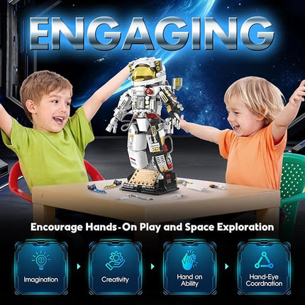 Space Astronaut Building Blocks Set for Adults and Kids, STEM Space Exploration Toy, Astronaut Model, Creative Spaceman Construction Kit, Ideal Christmas and Birthday Gift for Boys and Girls-652pcs