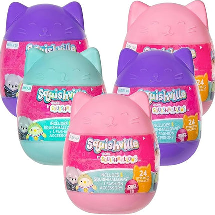 Squishmallows Squishville Series 10 Mini Mystery Plush (5 Pack) Official Jazwares Plush - Collectible Soft & Squishy Blind Capsules - Styles May Vary - Gift for Boys, Girls & Kids