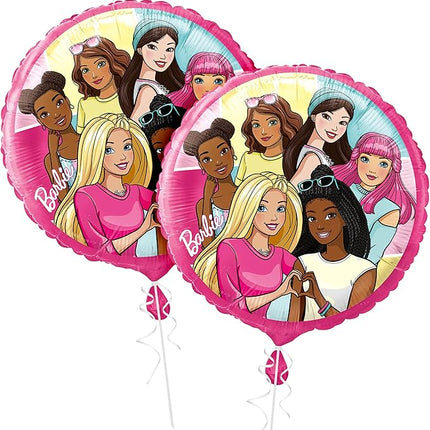Unique Barbie Multicolor Foil Balloon - 18'', 1 Count | Vibrant & Fun Party Décor (Pack of 4)