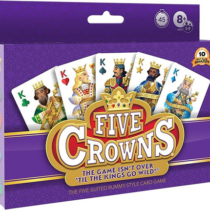 PlayMonster Five Crowns — The Game Isn't Over Until the Kings Go Wild! — 5 Suited Rummy-Style Card Game — For Ages 8+