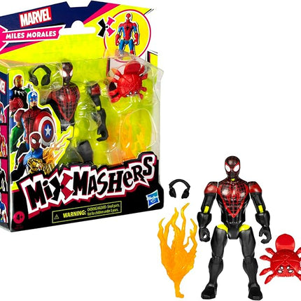 Spider-Man Marvel MixMashers Miles Morales Custom Mix-and-Match Action Figure & Accessories, 5-Inch-Scale Super Hero Toys for Kids Ages 4+