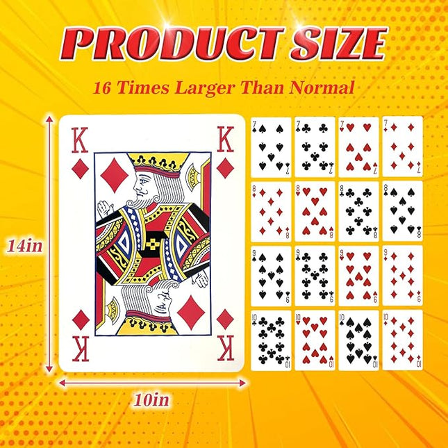 SeptCity Jumbo Playing Cards, Super Big Giant Game Theme Full Deck Huge Poker Oversize Decorations of Magic Party (1 Pack) (16 Times)