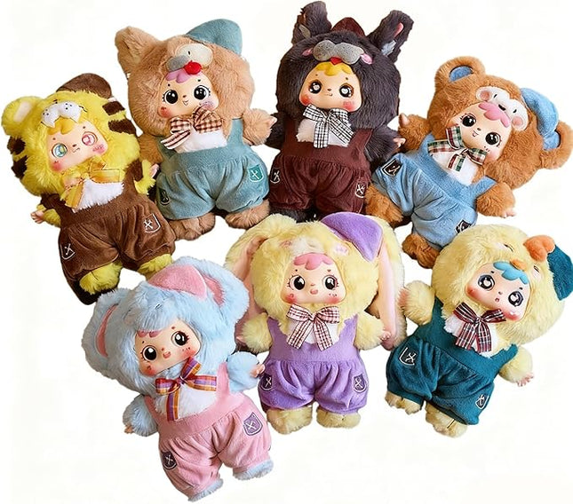 Kawaii Plush Blind Box,Cute Plush Blind Box Figures Keychain,Cartoon Dog Tiger Monkey Rabbit Chicken Elephant Collectible Toys,Random Design Unboxing Stuffed Animal Toy Girls Birthday Gifts,Single Box