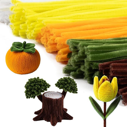 Caydo 200 Pieces Yellow Pipe Cleaners Craft Chenille Stems for DIY Art Creative Crafts Party Valentine's Day Decorations (12 Inch x 6 mm)