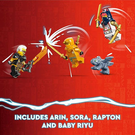 LEGO NINJAGO Sora’s Transforming Mech Bike Racer Building Toys for Kids, Featuring a Mech Ninja Bike Racer, a Baby Dragon and 3 Minifigures, Gift for Kids Aged 8+, 71792