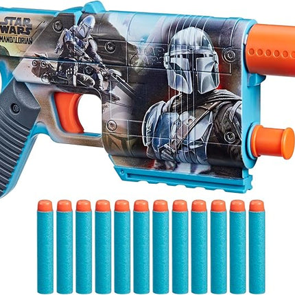 Nerf Star Wars The Mandalorian Dart Blaster, 12 Elite Darts, Internal Clip, Toy Foam Blasters for 8 Year Old Boys & Girls & Up