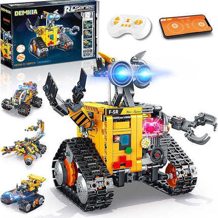 Robot Building Kit for Kids and Adults, 4-in-1 Rechargeable RC Robotics Kit with Remote & App Control, STEM Coding Toys & Science Projects, Birthday Gifts for Boys Ages 8-12+ (588 Pcs)