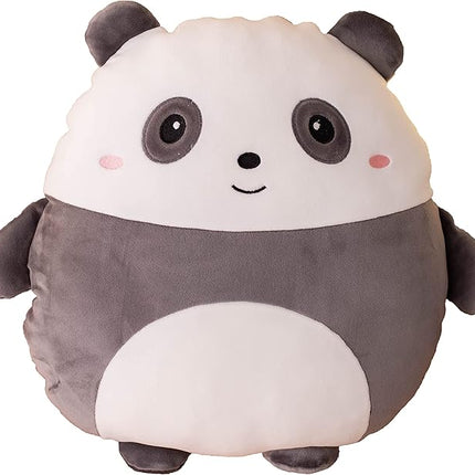 Soft Flat Panda Plush Hugging Pillow Cute Black Panda Stuffed Animal Plushies Toys Kids Anime Cushion for Birthday, Valentine's Day, Christmas...16.5 Inch
