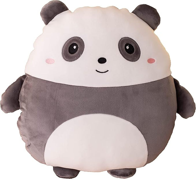 Soft Flat Panda Plush Hugging Pillow Cute Black Panda Stuffed Animal Plushies Toys Kids Anime Cushion for Birthday, Valentine's Day, Christmas...16.5 Inch