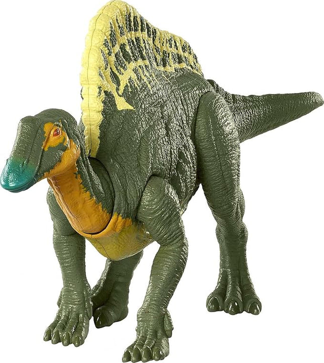 Jurassic World Toys Roar Attack Ouranosaurus Camp Cretaceous Dinosaur Figure with Movable Joints, Realistic Sculpting, Strike Feature & Sounds, Herbivore, Kids Gift 4 Years & Up