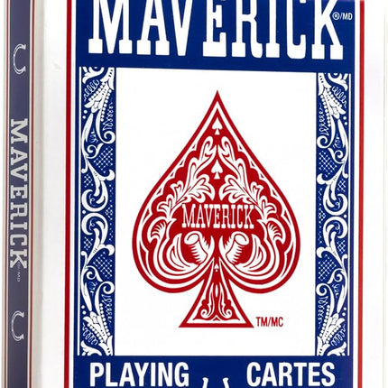 Maverick Playing Cards 12 Pack, Standard Index, Red and Blue Decks, Bulk Playing Cards for Poker, Card Games, and Family Game Night
