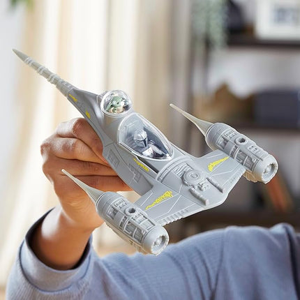 STAR WARS Mission Fleet Mando's N-1 Starfighter, Grogu & Mandalorian Action Figure Set, Ships, Toys for 4 Year Old Boys & Girls