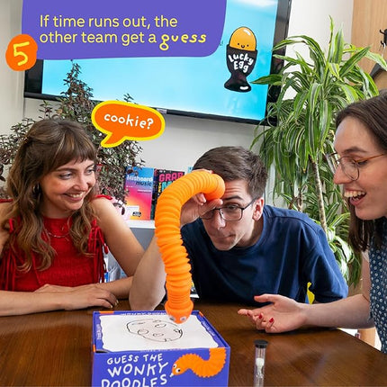 Lucky Egg Wonky Doodles – Hilarious Drawing Games for Family Game Night & Parties – Family Board Games for Adults with Wonky Doodler, 150 Word Cards & Whiteboard – Best Family Games for Ages 8+