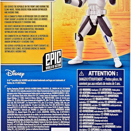 STAR WARS Epic World of Action Clone Captain Rex, 4-Inch Action Figure & 2 Accessories, Ahsoka Toys for Boys & Girls Ages 4+