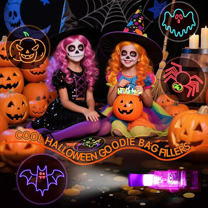 40 Pcs Halloween Party Favors for Kids Light Up Finger Lights, Halloween Glow in the Dark Toys Bulk Goodie Bags Stuffers Fillers Trick or Treat Toys Halloween Prizes Classroom Party Supplies Non Candy