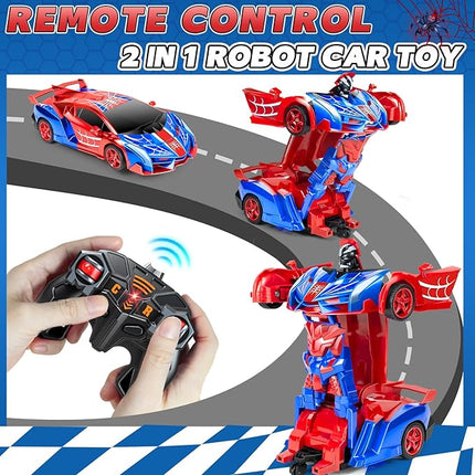 Remote Control Car for Boys, Spider Robot RC Car - 2 in 1 Racing RC Cars Toy One Button Deformation & 360°Drifting for Boys Ages 3 4 5-12 Birthday Gift
