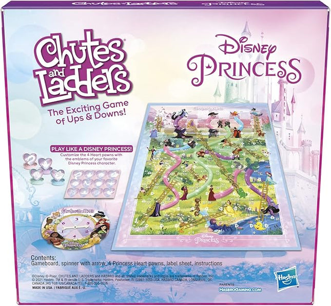Hasbro Gaming Chutes and Ladders: Disney Princess Edition Board Game for Kids Ages 3 and Up, Preschool Game for 2-4 Players (Amazon Exclusive)