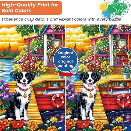 300 Piece Puzzles for Adults,Unique Cute Dog Jigsaw Puzzles 300 Pieces for Adults Kids Seniors,Animal Pet Lover Puzzle for Kids Ages 8-10 10-12,Challenging Puzzles Perfect for Game Nights,20.5*15 In