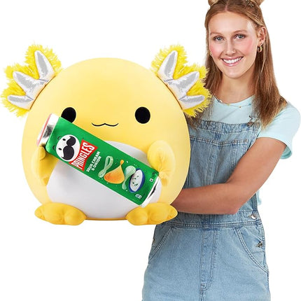 Snackles Series 2 16-inch by ZURU Cuddly Squishy Comfort 16-inch Plush with Licensed Snack Brand Accessory (Axolotl&Pringles Sour Cream and Onion)