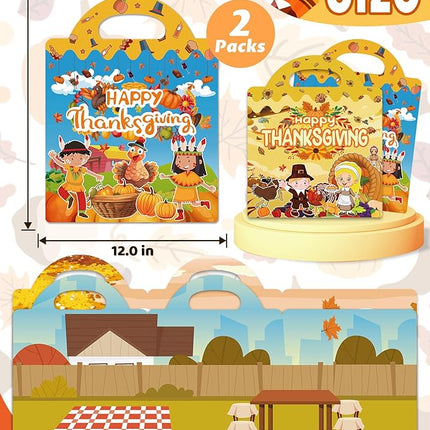 Reusable Sticker Book for Toddlers 2-4 Years, Stickers for Kids, Toddler Sticker Book Ages 1-3, Toddler Craft Activities, Toddlers Travel Toys Ages 2+ Boy Girl Birthday Gifts - Thanksgiving