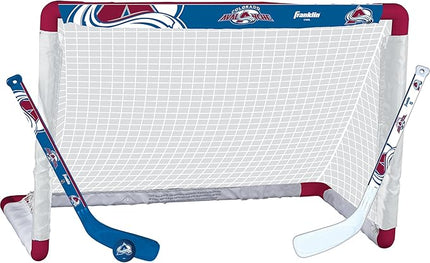 Franklin Sports NHL Mini Hockey Set - Kids Indoor Knee Hockey Goal, Ball, + 2 Stick Combo - Youth Team Indoor Toy Set - Official - Ages 3+