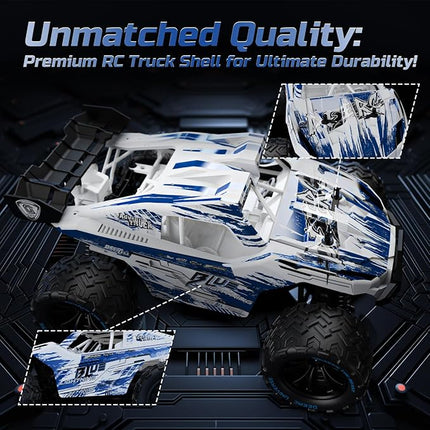 DEERC 1:14 All Terrain RC Cars, 40KPH High Speed Off Road RC Truck,4WD Remote Control Car with 2 Li-ion Batteries, Fast Extreme Monster Truck Toys Gifts for Kids and Adults