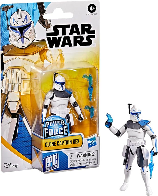 STAR WARS Epic World of Action Clone Captain Rex, 4-Inch Action Figure & 2 Accessories, Ahsoka Toys for Boys & Girls Ages 4+