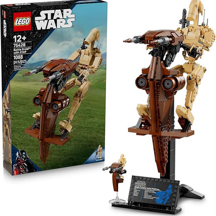 LEGO Star Wars: The Phantom Menace Battle Droid with STAP - Building & Learning Toy for Boys & Girls, Ages 12+ - Star Wars Toy & Model Kit - Gift for Christmas - 75428