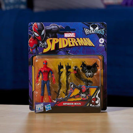 Spider-Man Marvel VenomVersus Epic World of Action Deluxe Figure with Accessories, 4-Inch Super Hero Toys for Kids Ages 4+