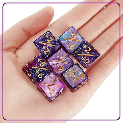 Sumind 48 Pcs Counter Dice -1/+1 Counters Buff Tokens 6 Sided Dice Gifts Compatible with MTG CCG TCG Cards Gaming Accessory (Trendy Style)