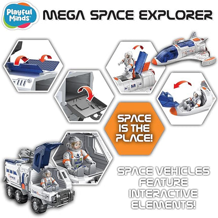 – Rocket Space Toy, Kids Spaceship Playset Includes Space Shuttle, Astronauts, Take Apart Outer Space Adventure Set for Boys and Girls, Lights and Sounds, 15-Piece Set STEM Toy