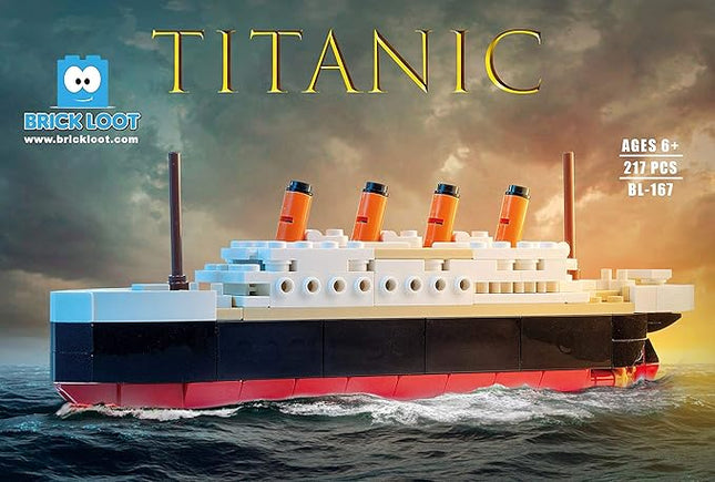 Brick Loot Titanic Micro Building Blocks Set – 217-Piece DIY Ship Model Kit, Mini Bricks for Adults & Kids, 3D Puzzle STEM Toy, Collectible Display, Gift for Ship Lovers & Puzzle Fans (Medium)
