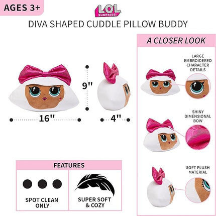 Franco Kids Bedding Soft Plush Cuddle Pillow Buddy, One Size, LOL Surprise Diva