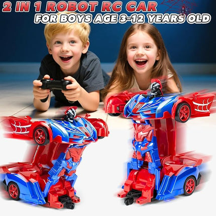 Remote Control Car for Boys, Spider Robot RC Car - 2 in 1 Racing RC Cars Toy One Button Deformation & 360°Drifting for Boys Ages 3 4 5-12 Birthday Gift