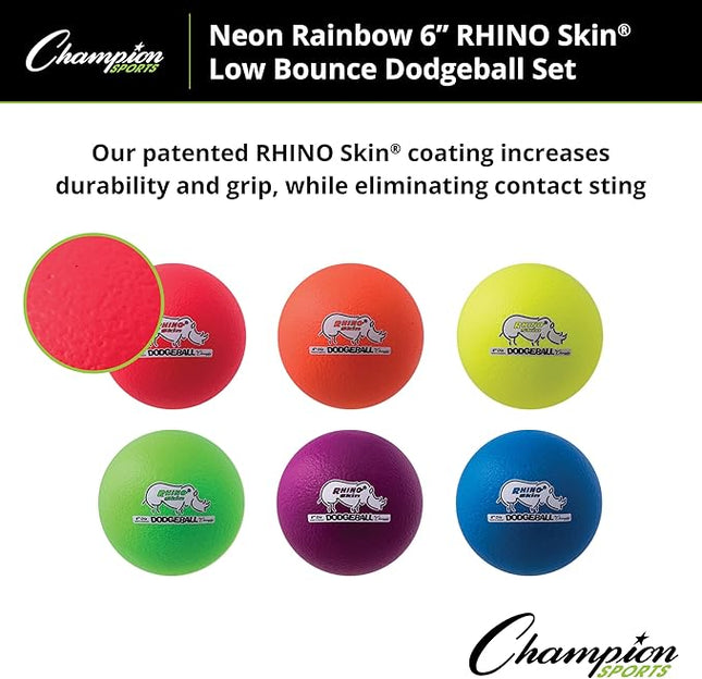 Champion Sports® Rhino Skin® Low Bounce Dodgeball Sets & Singles for Playground, PE, Backyard & League Games – Team Sports Equipment for Youth & Adults