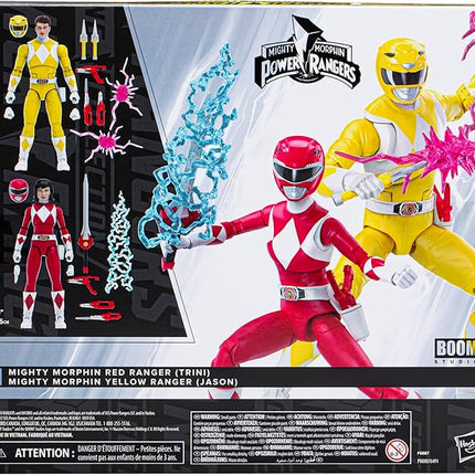 Hasbro Power Rangers Lightning Collection Mighty Morphin Yellow Ranger & Red Ranger ''Swap'' Jason & Trini Boom Comics 2-Pack 6-Inch Action Figures, (F6887)