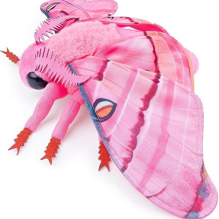 Head Hawkmoth Plush, Simulation Hawkmoth Stuffed Animals -15 inches, Moth Plushie Model Collction, for Moth Lovers, Kids,Pink, M