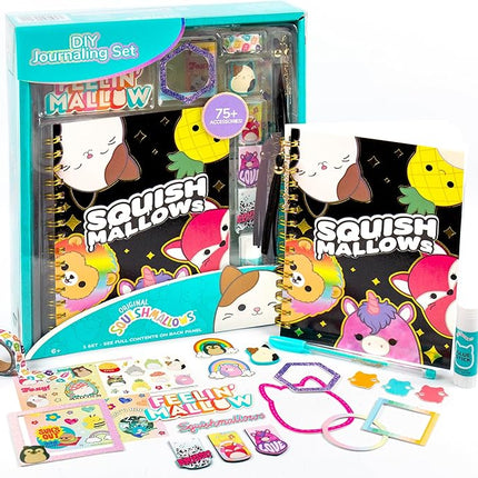 Squishmallows Original DIY Journaling Kit, Includes Craft Supplies Like Cute Stickers for Journaling, Sketch Pad, Cam The Cat Charm, Keychain, Fun Scrapbook Kit, Girl Gifts, Art Set
