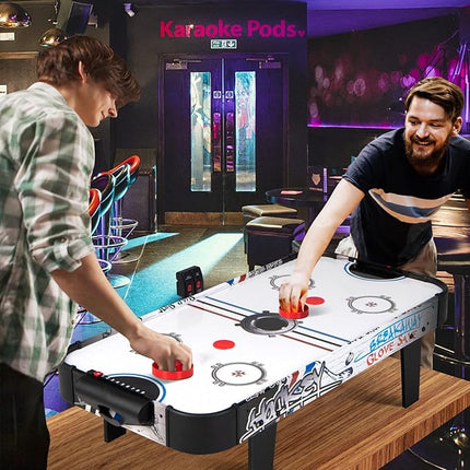 GYMAX Air Hockey Table, 42” Table Top Air Hockey with 2 Pucks, 2 Pushers, LED Scoreboard, Mini Air Hockey Arcade Table for Kids Adults, Game Room, Dorm Room, Club, Family Recreation Game