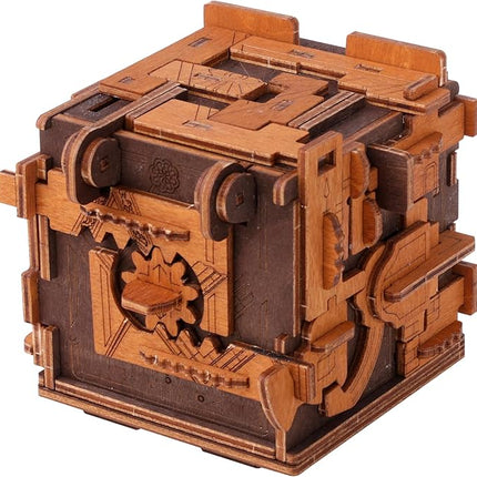 WOODEN.CITY Escape Room Puzzle Box – 3D Wooden Puzzle Box for Adults & Teens, Brain Teaser Puzzle Box Secret Lock Box with Cluebox Mechanism – Mechanical Wood Puzzle Box Kit, Unique Puzzle Boxes Gift