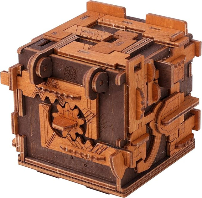 WOODEN.CITY Escape Room Puzzle Box – 3D Wooden Puzzle Box for Adults & Teens, Brain Teaser Puzzle Box Secret Lock Box with Cluebox Mechanism – Mechanical Wood Puzzle Box Kit, Unique Puzzle Boxes Gift