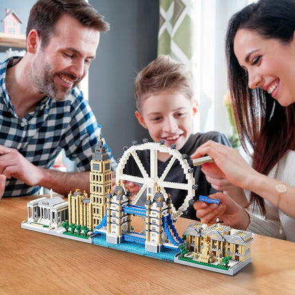 Micro Building Blocks Set Architecture London Skyline Collection Building Set Model Kit London Bridge Gift for Adults and Kids Ages of 14+ 3430 Pieces