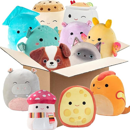 Squishmallows Mystery 10-Inch 5-Squish 2025 Value Pack - Get Five Large Sized Official Jazwares Plush for Less - Collectible Soft & Squishy Stuffed Animal Toy - Gift Set for Kids, Girls & Boys