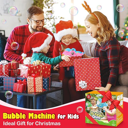 Toys for Boys Girls Ages 4-8 - 2 Pack Bubble Machine Gun Rechargeable Dinosaur Toy Gift for 4 5 6 7 8 Boy Girl Kids Toddlers Outdoor Toys 4-6 Easter Basket Stuffers Christmas Valentines Gift