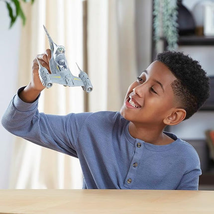 STAR WARS Mission Fleet Mando's N-1 Starfighter, Grogu & Mandalorian Action Figure Set, Ships, Toys for 4 Year Old Boys & Girls