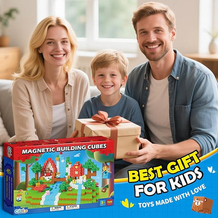 150 PCS Magnetic Blocks Toddler Toys, Magnetic Tiles Building Toys Blocks Forest Set for Kids Aged 3+, STEM Sensory Outdoor Toys Birthday Gifts Classroom Must Haves for Toddler Boys Girls 3 4 5 6 7 8