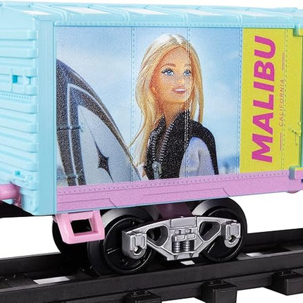 Lionel Mattel Barbie Battery O Gauge Toy Train Set with Remote, Locomotive, Train Cars, & Track with Authentic Train Sounds, Lights, & Water Vapor Smoke Effects for Kids 4+