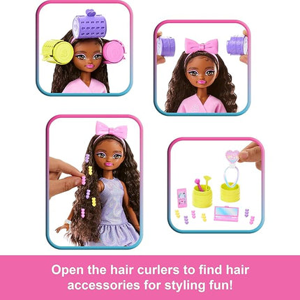 Barbie Dream GET Ready Brooklyn” Fashion Doll with Stylized Hair, Including Surprise Hair Accessories & 15+ Looks